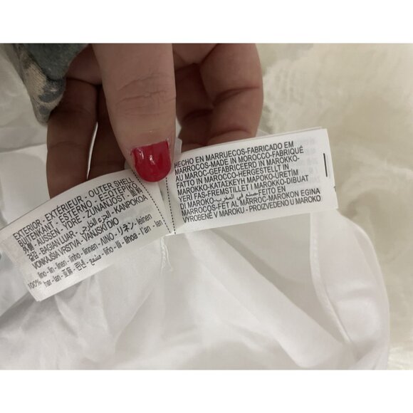 Zara Womens Skirt Large White Linen Lined Asymmetric Midi A-Line 2548/104 NWT - Picture 8 of 14